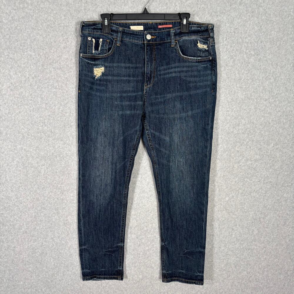 Pilcro Anthropologie Jeans Women 30 Heritage Boyfriend Ankle Distressed Whiskers
